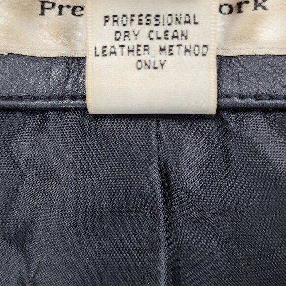 Preston & York Black Genuine Leather Buttoned Pockets Jacket Size Medium M - Picture 16 of 16
